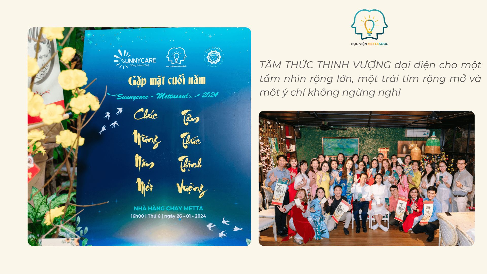 GẶP MẶT CUỐI NĂM SUNNYCARE – METTASOUL – CHỦ ĐỀ “TÂM THỨC THỊNH VƯỢNG”